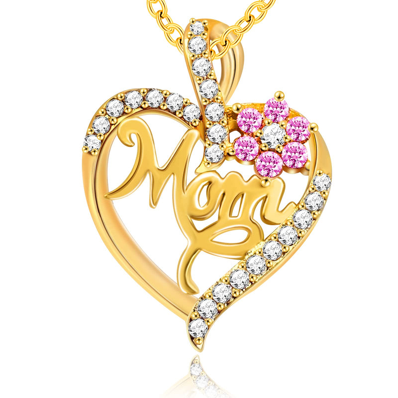 Mom's Love Heart Rhinestone Necklace