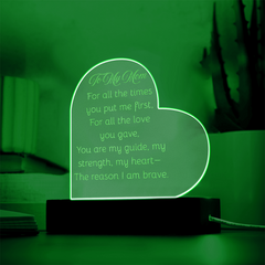 Engraved acrylic heart for Mom