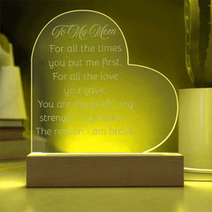 Engraved acrylic heart for Mom